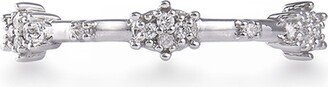 Stevie Wren 14k White Gold Diamond Starburst Ring, Size 7