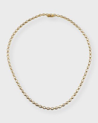 18K Yellow Gold Pear Diamond Bezel Choker