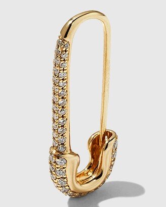 18k Yellow Gold Diamond Safety Pin Earring, Single, Left