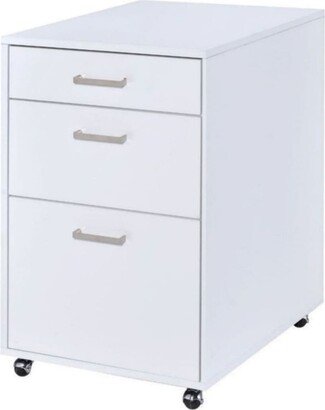 cadeninc 18 in. White MDF File Cabinet with 3 Drawers