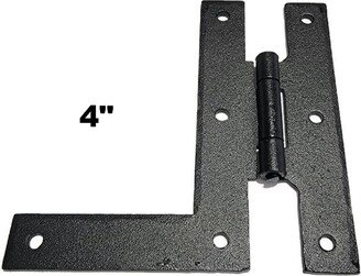 Set Of Four 4 Hl Hinges - Black Hand Forged Steel, Powder Coated Black Sold As A Set