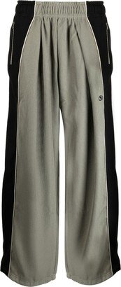 Two-Tone Elasticated-Waist Track Trousers