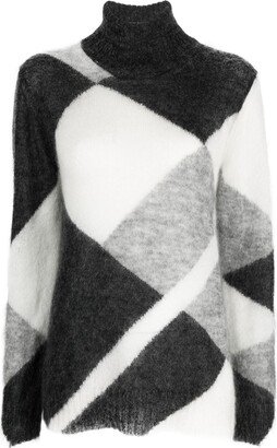 Colour-Block Roll-Neck Jumper