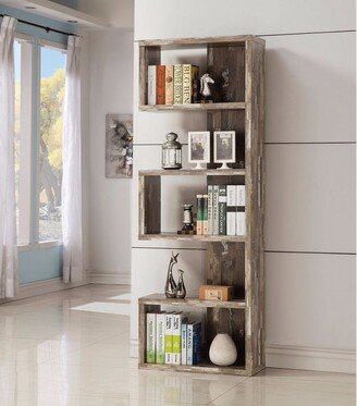 Distressed Wooden Open Bookcase, Brown