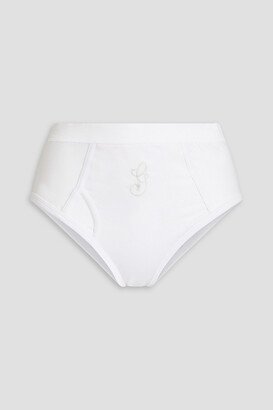 Set of two organic stretch-cotton jersey high-rise briefs