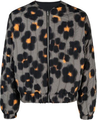 Hana Leopard reversible bomber jacket