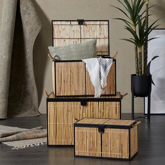 Studio 350 Light Brown Rattan Handmade Nesting Trunk