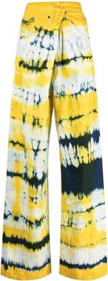 DARKPARK Tie Dye-Print Straight-Leg Trousers