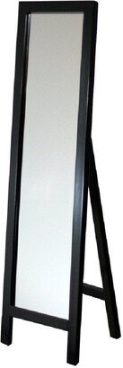 Contemporary Free-standing Floor Mirror in Espresso Wood Finish - 1 x 18 x 64 inches