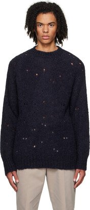 Navy Needle Drop Sweater