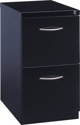 Hirsh 23 D Arch Pull Handle Mobile Pedestal 2-Drawer File Cabinet, Black