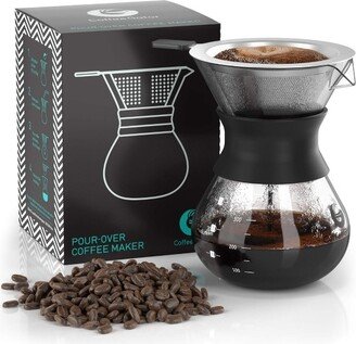 Coffee Gator Paperless Pour Over Coffee Maker, 10.5 oz, Black