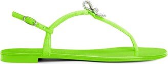 Clementyne crystal-embellished flip-flops