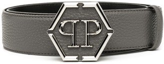 Hexagon logo-plaque belt