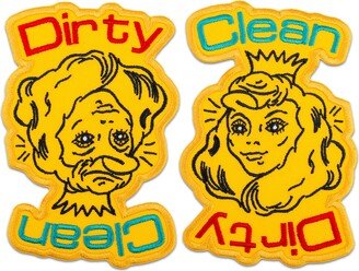 Clean Or Dirty Dishwasher Magnet, Funny Embroidered Reversible Kitchen Sign,