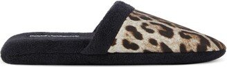 Leopard-Print Terry Slippers