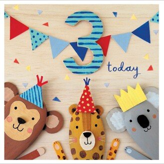 Woodmansterne Animals Party Time 3rd Birthday Card