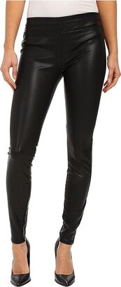 Faux Leather Pull On Skinny (Black) Women's Casual Pants