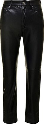 'vinni' Black Five Pockets Pants In Faux Leather Woman