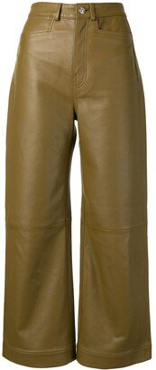 High-Rise Leather Culottes