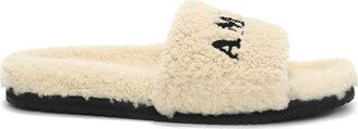 Logo-Print Fleece Slippers