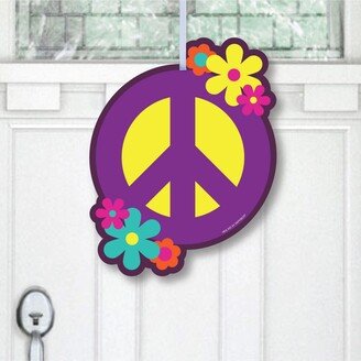 Big Dot Of Happiness 60's Hippie - Hanging 1960s Groovy Party Outdoor Front Door Decor - 1 Pc Sign