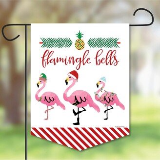 Big Dot Of Happiness Flamingle Bells - Outdoor Decor - Double-Sided Christmas Garden Flag 12 x 15.25