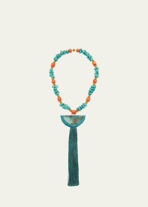 Silk Road Tassel Necklace with Turquoise