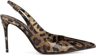 KIM leopard-print slingback pumps-AA