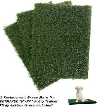 Pee Pads for Dogs - Set of 3 Replacement Turf Grass Mats for Potty Training - Dog Housebreaking Supplies for Puppies and Small Pets