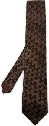 Chevron-Jaquard Silk Tie