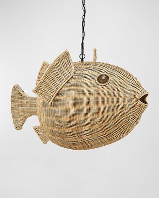 Wicker Blowfish Medium Pendant, 36