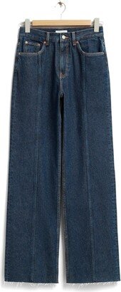 Raw Hem Straight Leg Jeans