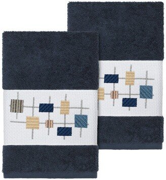 Khloe Embellished Hand Towel - Set of 2 - Midnight Blue