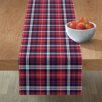 Table Runners: Seasonal Plaid - Navy, Red, White Table Runner, 72X16, Red