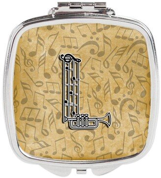 CJ2004-LSCM Letter L Musical Instrument Alphabet Compact Mirror