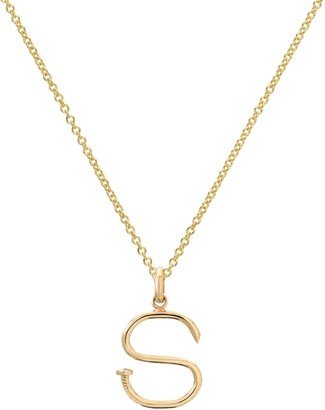 Zoe Lev Jewelry 14k Gold Small Nail Initial Necklace