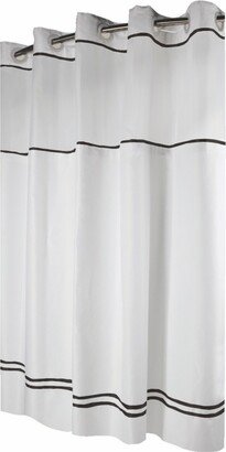 Monterey Shower Curtain with Liner, 71 x 74 - White, Black