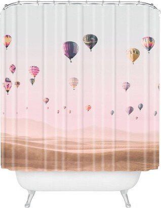 Sisi and Seb Around The World Shower Curtain Pink