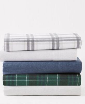Super Soft Solid Printed Flannel Sheet Set Collection