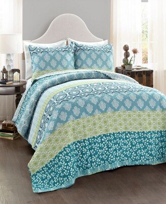 Bohemian Stripe 3-Piece Quilt Set, Full/Queen