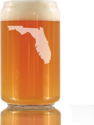 Florida State Outline Beer Can Pint Glass, Etched Gifts For Floridians - 16 Oz
