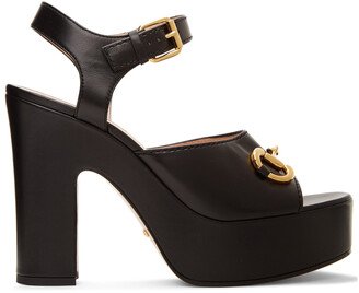 Black Platform Heeled Sandals-AF