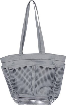 Portable 7-Pocket Mesh Shower Tote, Grey