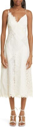 Lace Patchwork Linen & Silk Slipdress