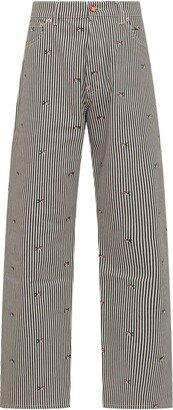 Striped Straight-Leg Trousers-AL