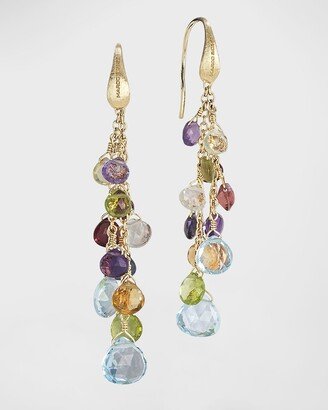 18K Yellow Gold Paradise Multi-Drop Earrings with Mixed Gems