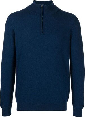 Short-Zip Cashmere Jumper-AC