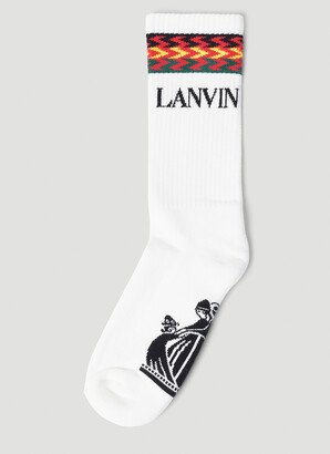 Logo Intarsia Socks - Man Socks White Eu 35 - 39