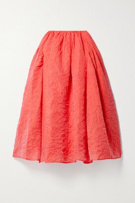 Fatou Paneled Gathered Matelassé Midi Skirt - UK 6